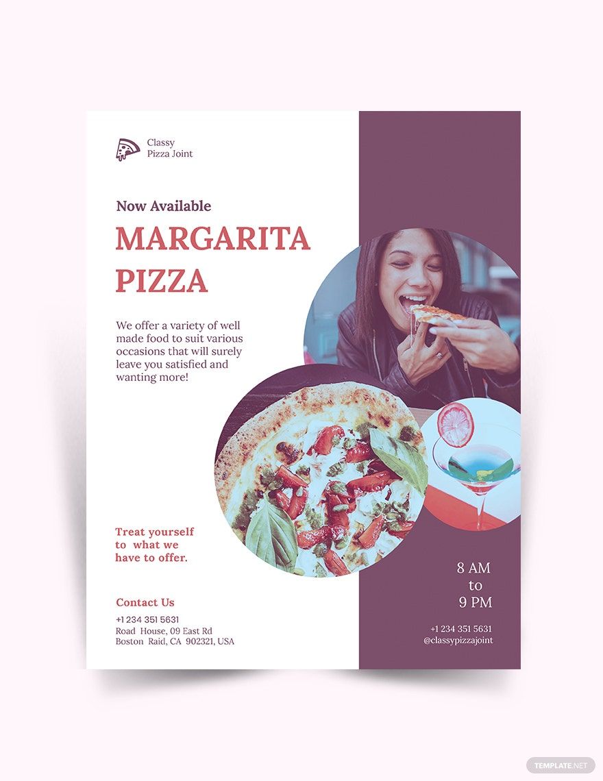 Margarita pizza Flyer Template in Word, Google Docs, Illustrator, PSD, Apple Pages, Publisher, InDesign
