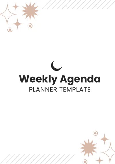 Free 2024 Weekly Agenda Planner Template to Edit Online