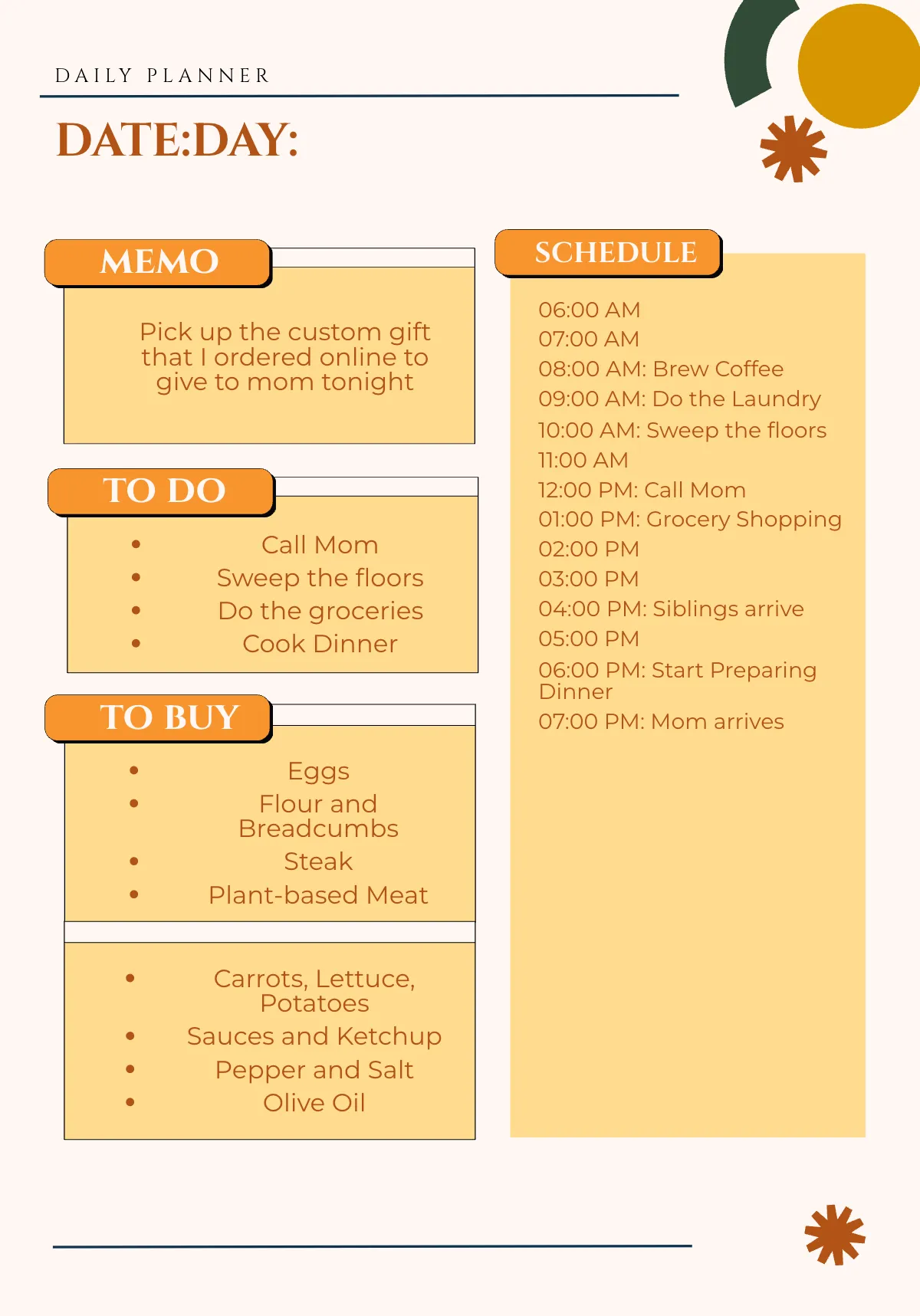 Free 2024 Dated Daily Planner Template to Edit Online