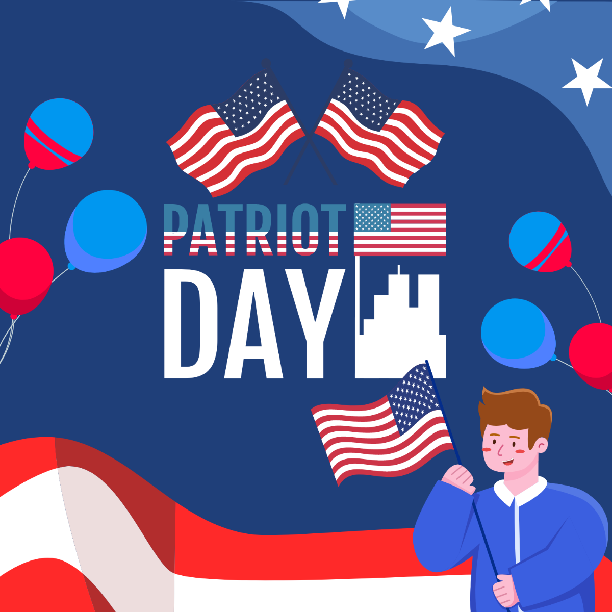 Patriots' Day Celebration Vector Template