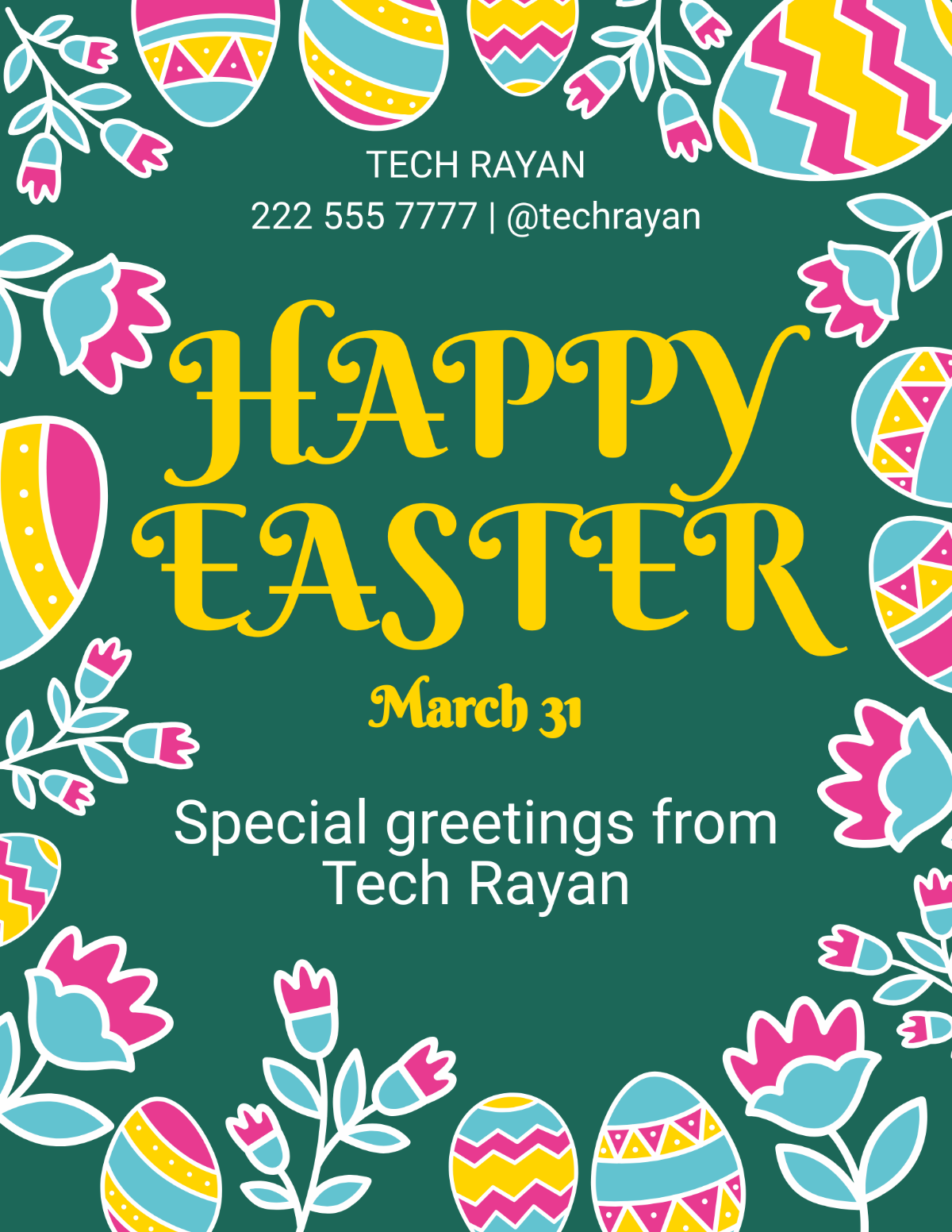 Happy Easter Flyer Template