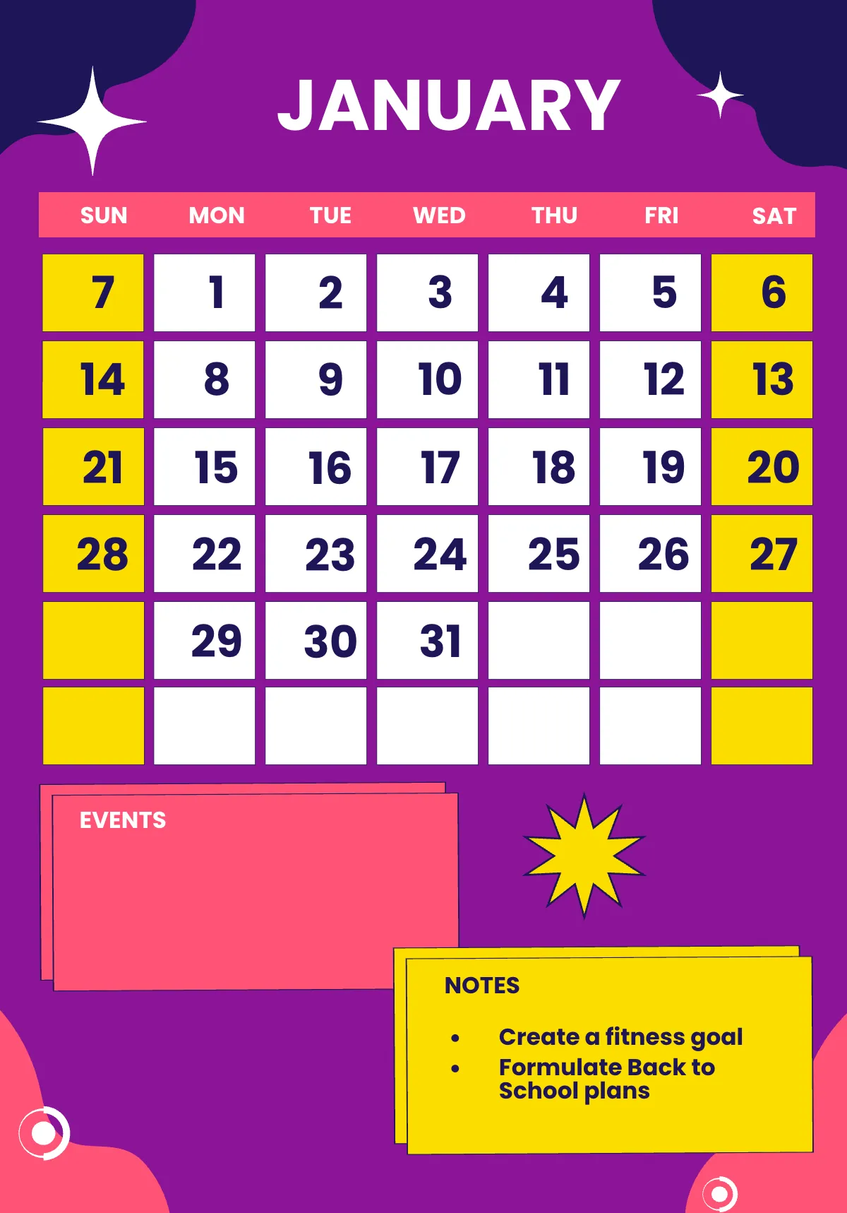 Free 2024 Monthly Planner Template to Edit Online