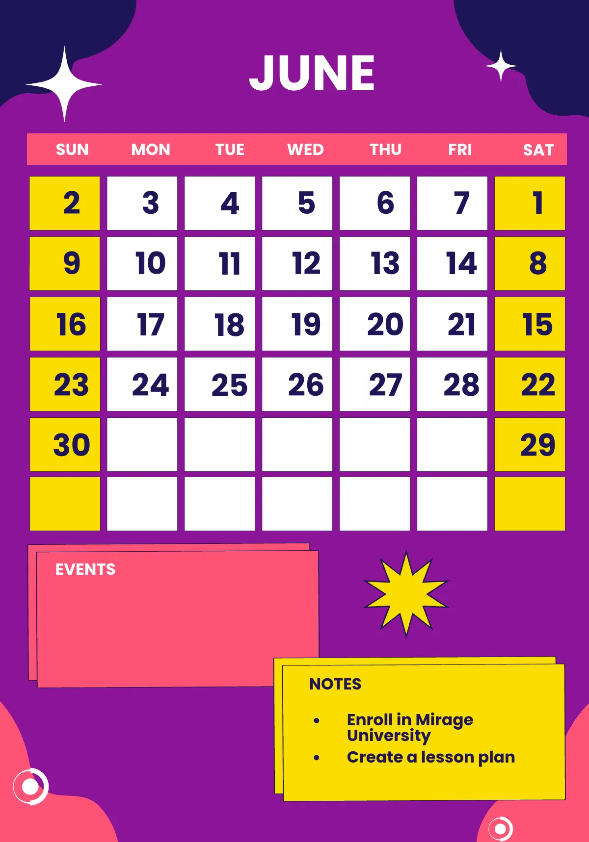 Free 2024 Monthly Planner Template to Edit Online