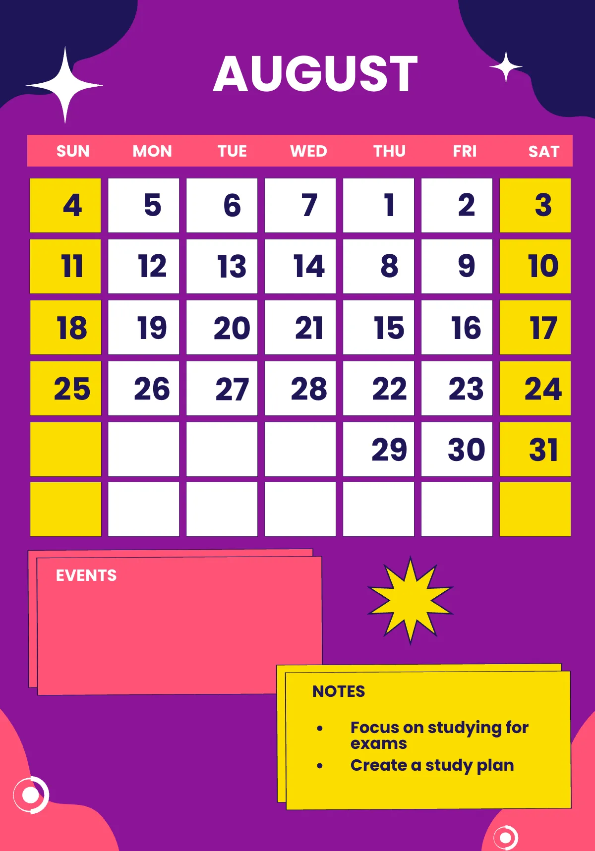 Free 2024 Monthly Planner Template to Edit Online