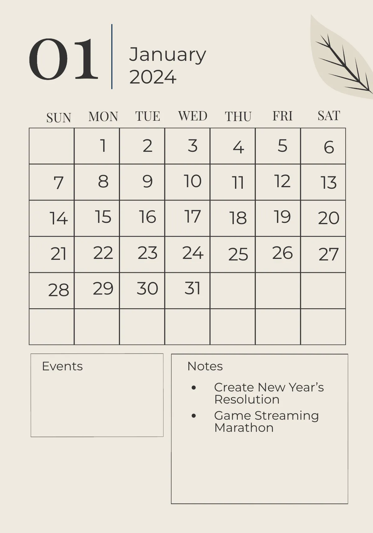 Free 2024 Year Planner Template to Edit Online