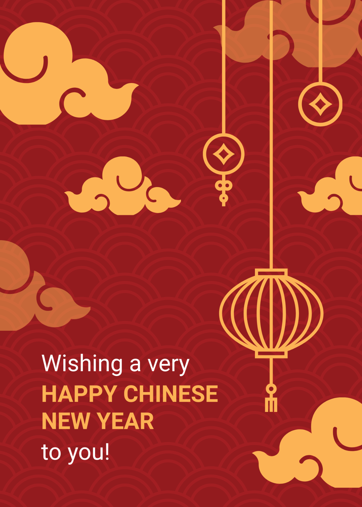 Happy Chinese New Year Greeting Card Template