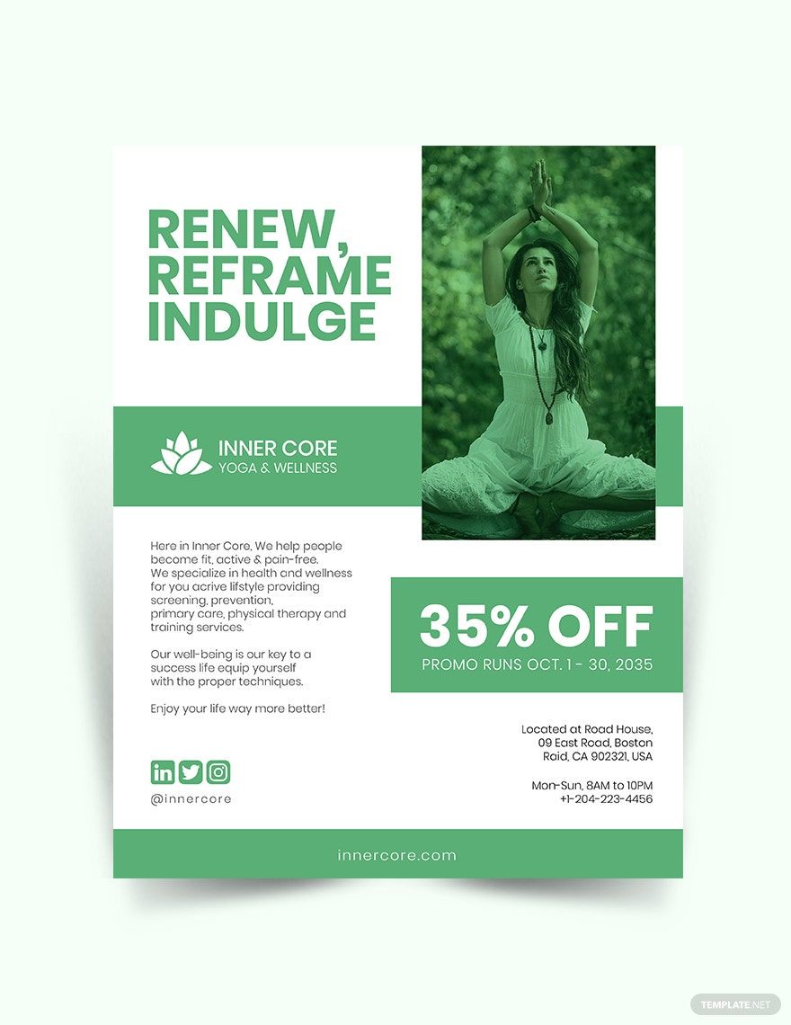 Meditation and Yoga Flyer Template in Word, Google Docs, Illustrator, PSD, Apple Pages, Publisher, InDesign