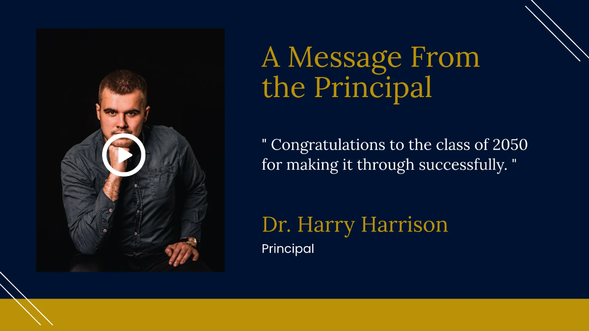 Free Middle School Virtual Graduation Presentation Template to Edit Online