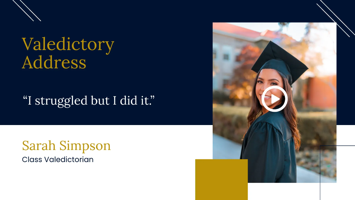 Free Middle School Virtual Graduation Presentation Template to Edit Online