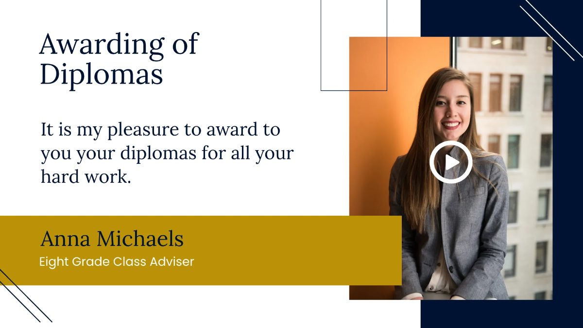 Free Middle School Virtual Graduation Presentation Template to Edit Online