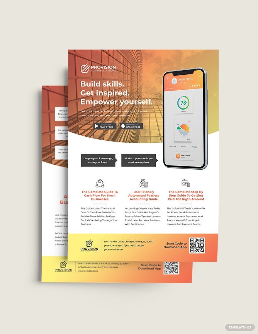 Mobile Apps Double Sided Flyer Template