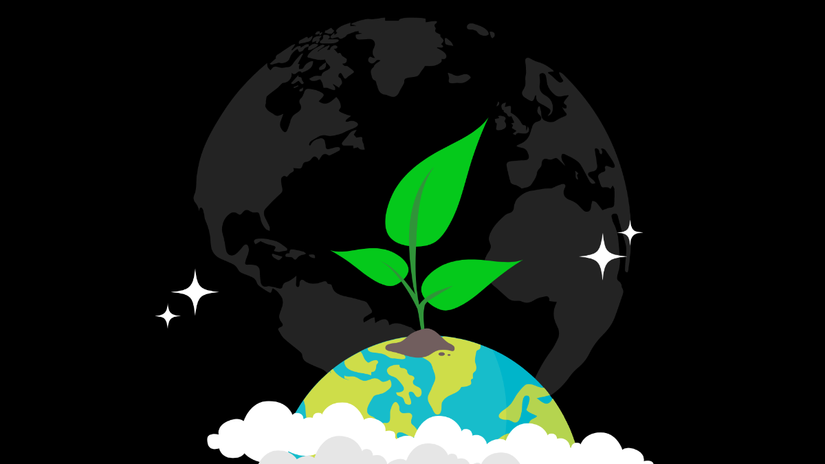 Earth Day Black Background Template