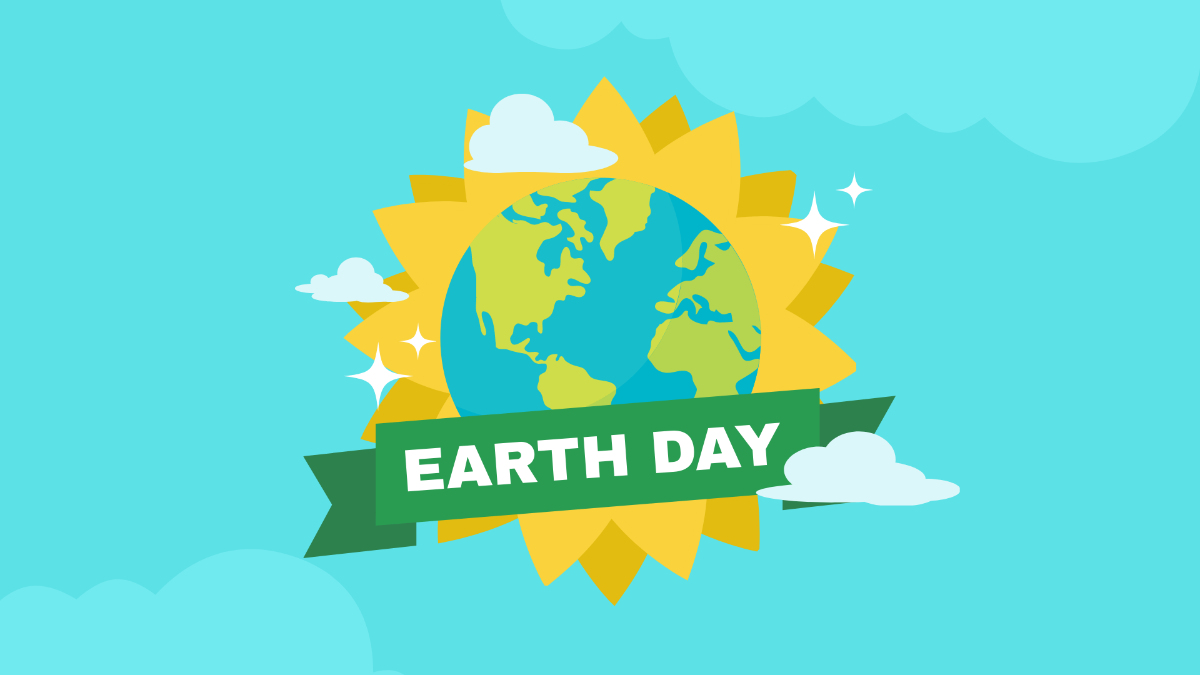 Earth Day Gold Background Template