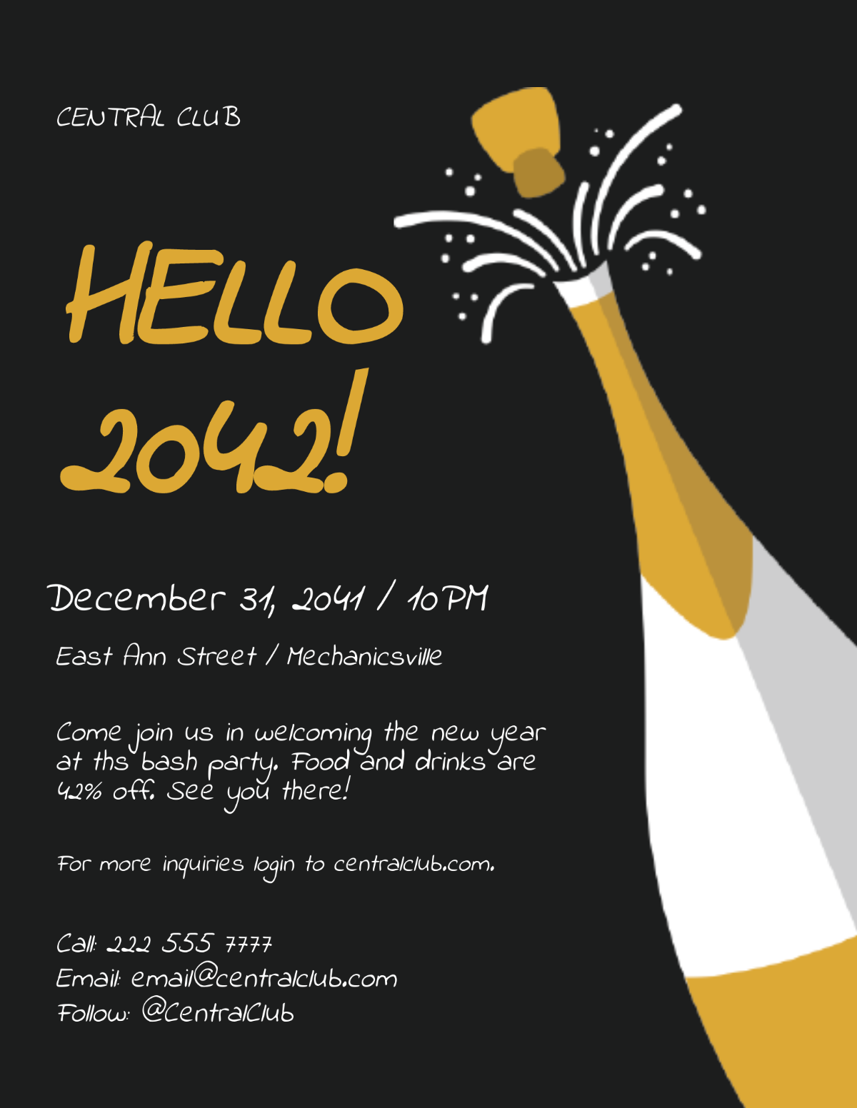 New Year Party Bash Flyer Template