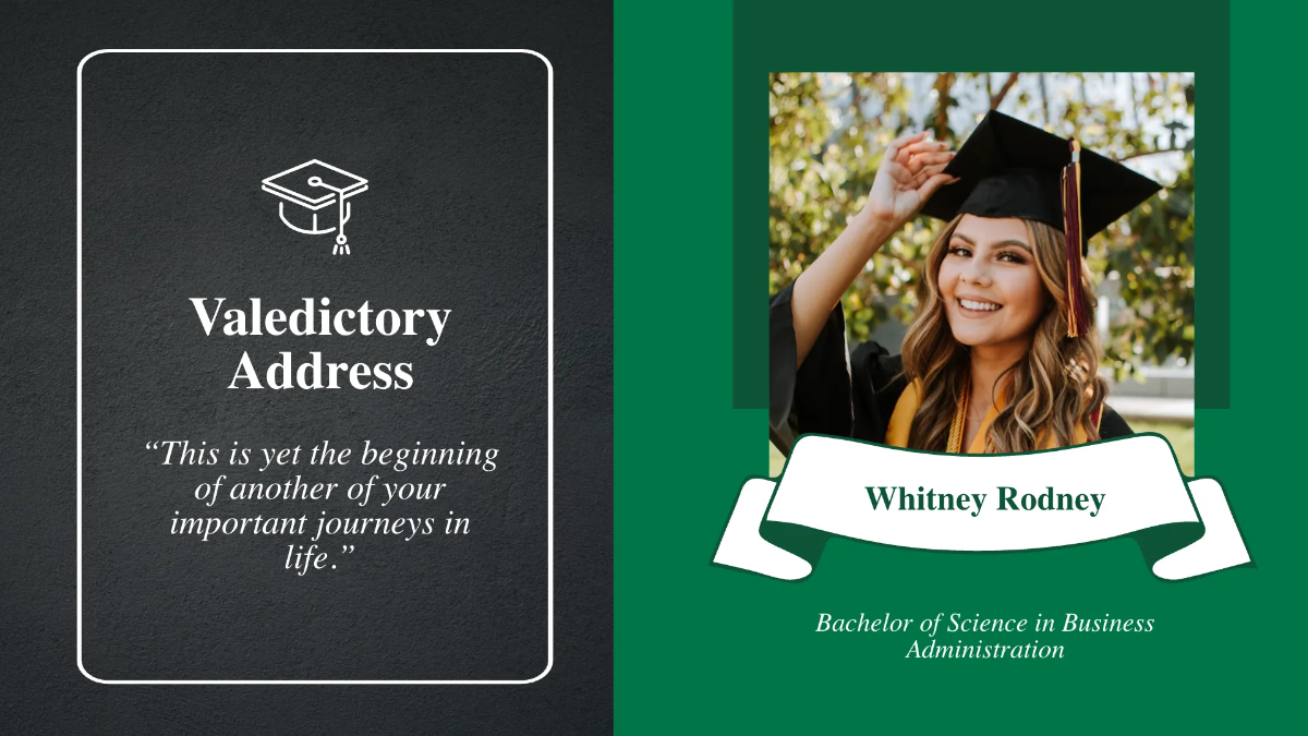 Free University Graduation Ceremony Presentation Template to Edit Online