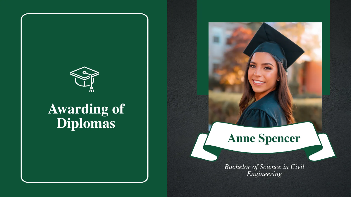 Free University Graduation Ceremony Presentation Template to Edit Online