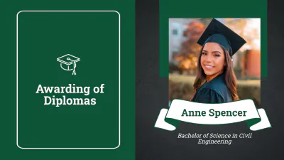 Free University Graduation Ceremony Presentation Template to Edit Online