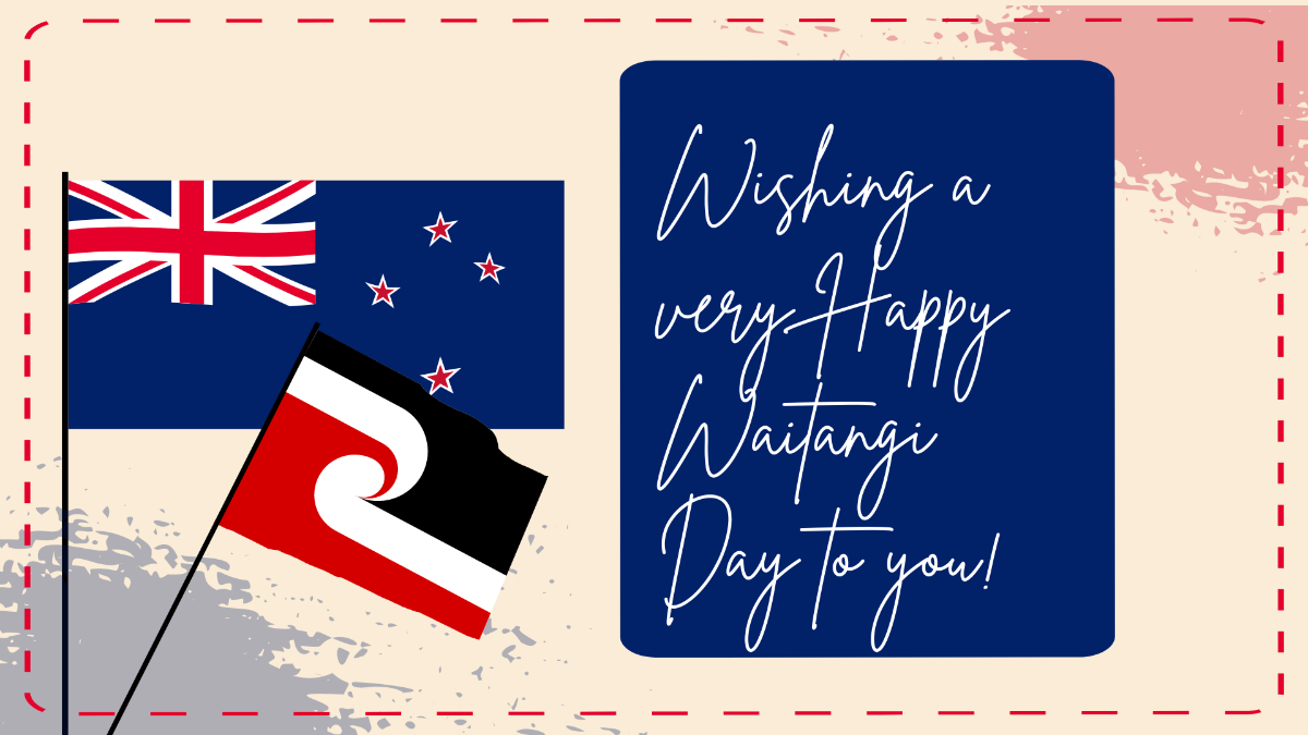 Free Waitangi Day Wishes Background Template