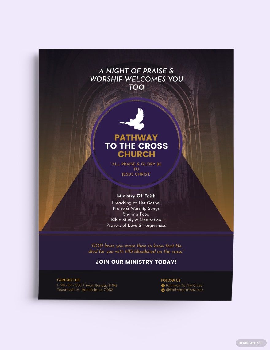 Free Pathway to the Cross Church Flyer Template