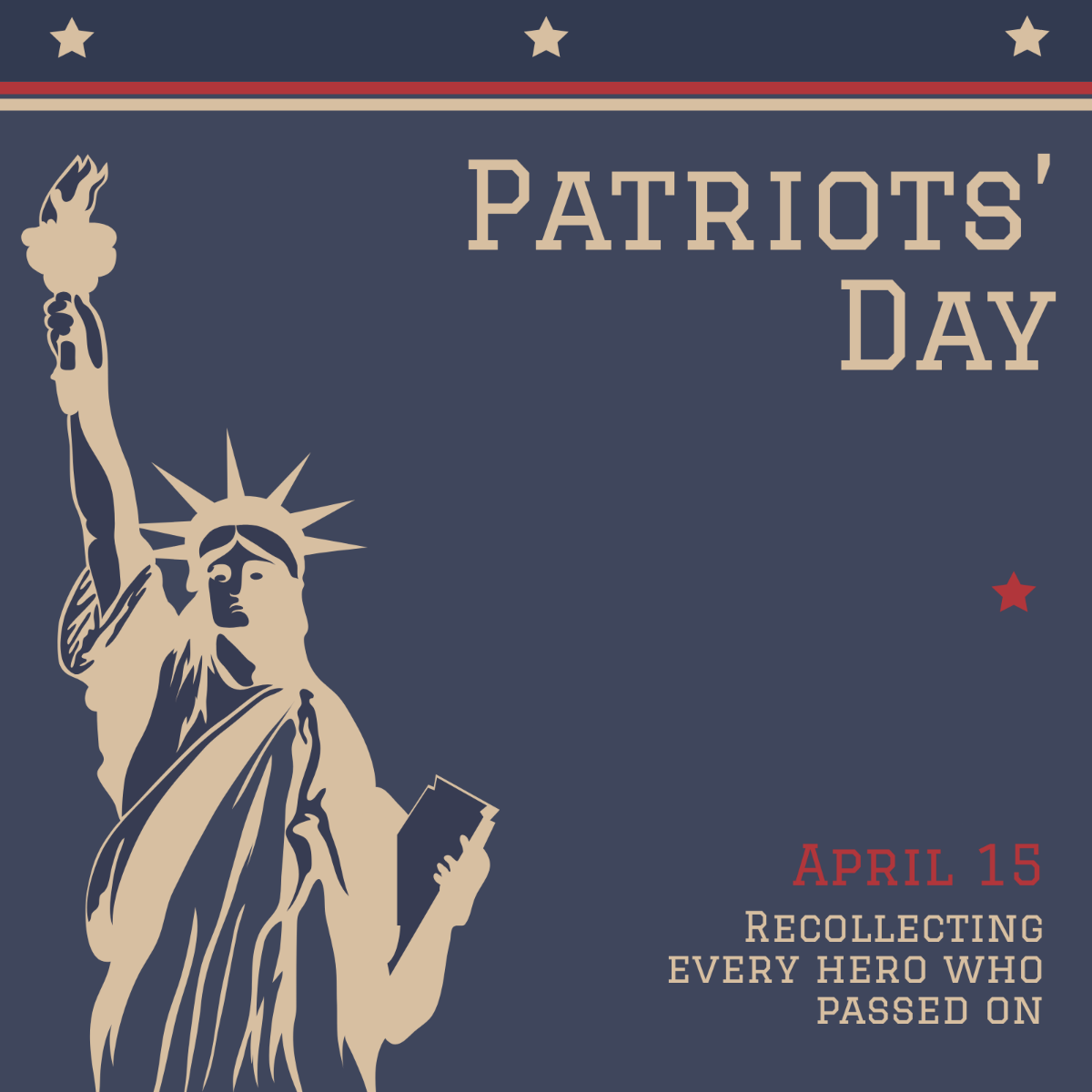 Free Patriots' Day Whatsapp Post Template