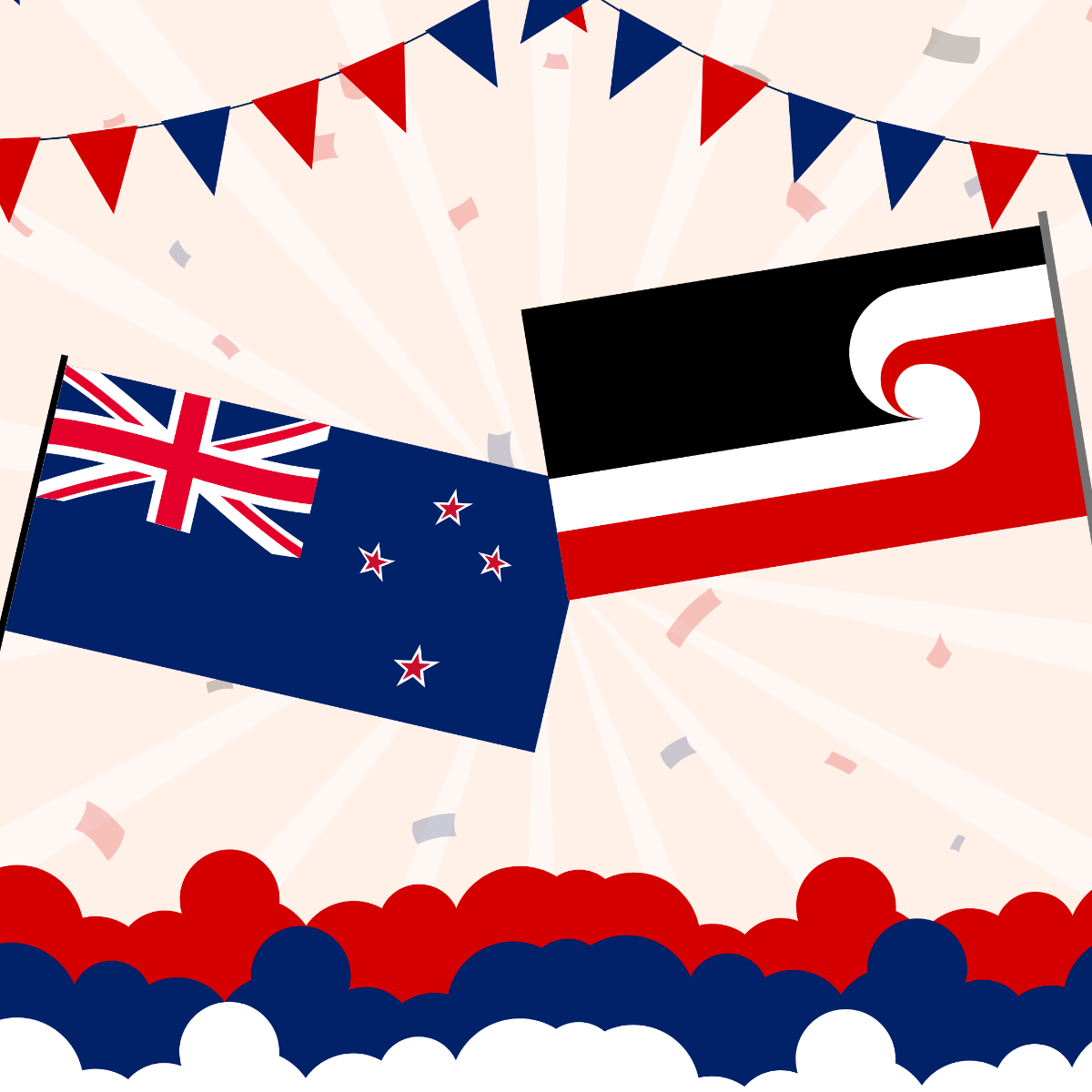 Waitangi Day Drawing Vector Template