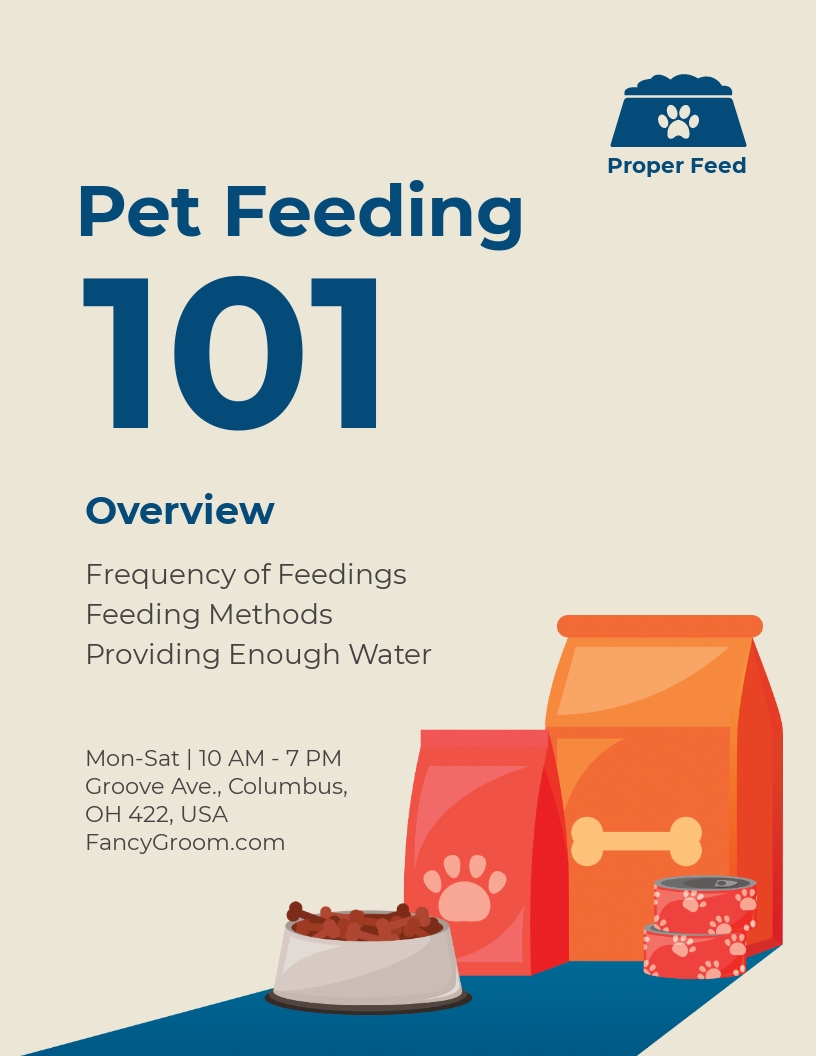 Pet Feeding Flyer Template [Free JPG] Illustrator, InDesign, Word