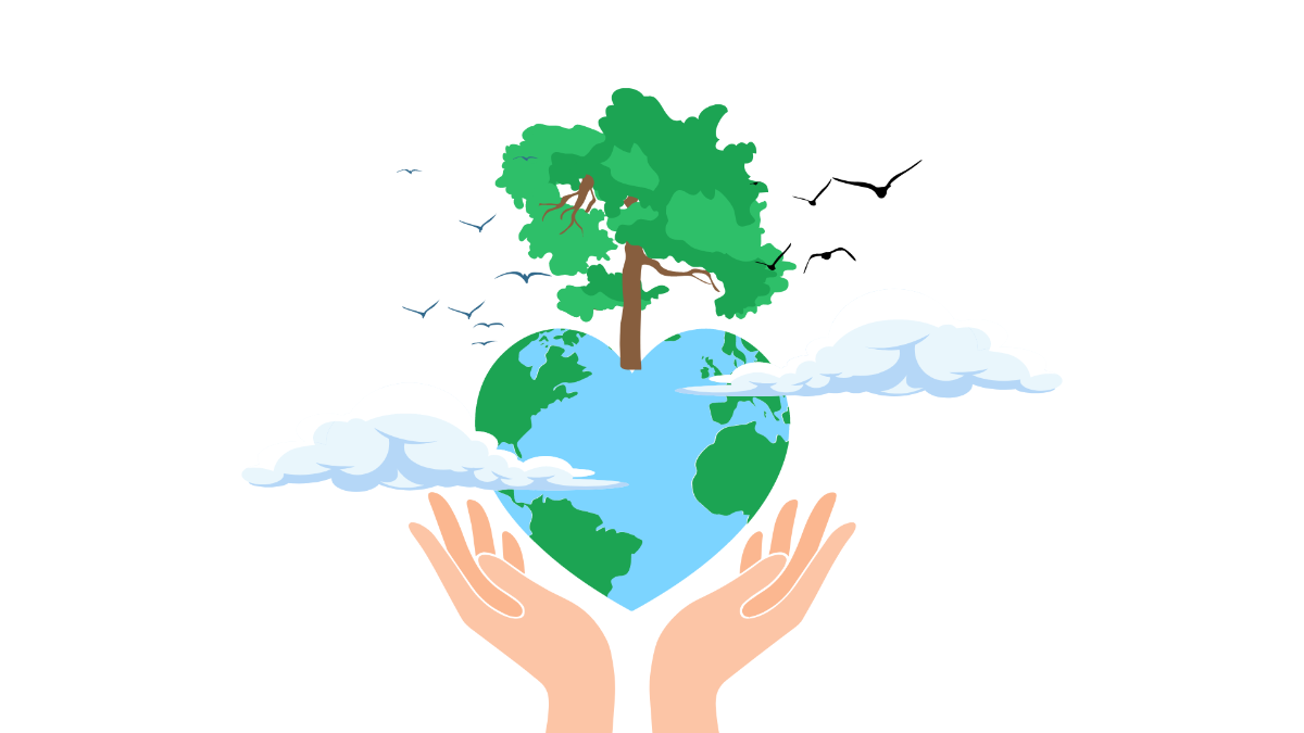 Earth Day White Background Template