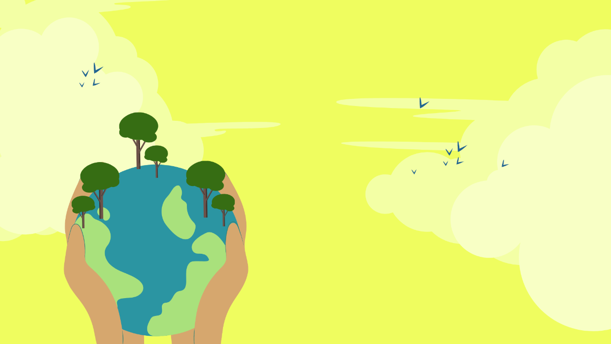 Earth Day Yellow Background Template