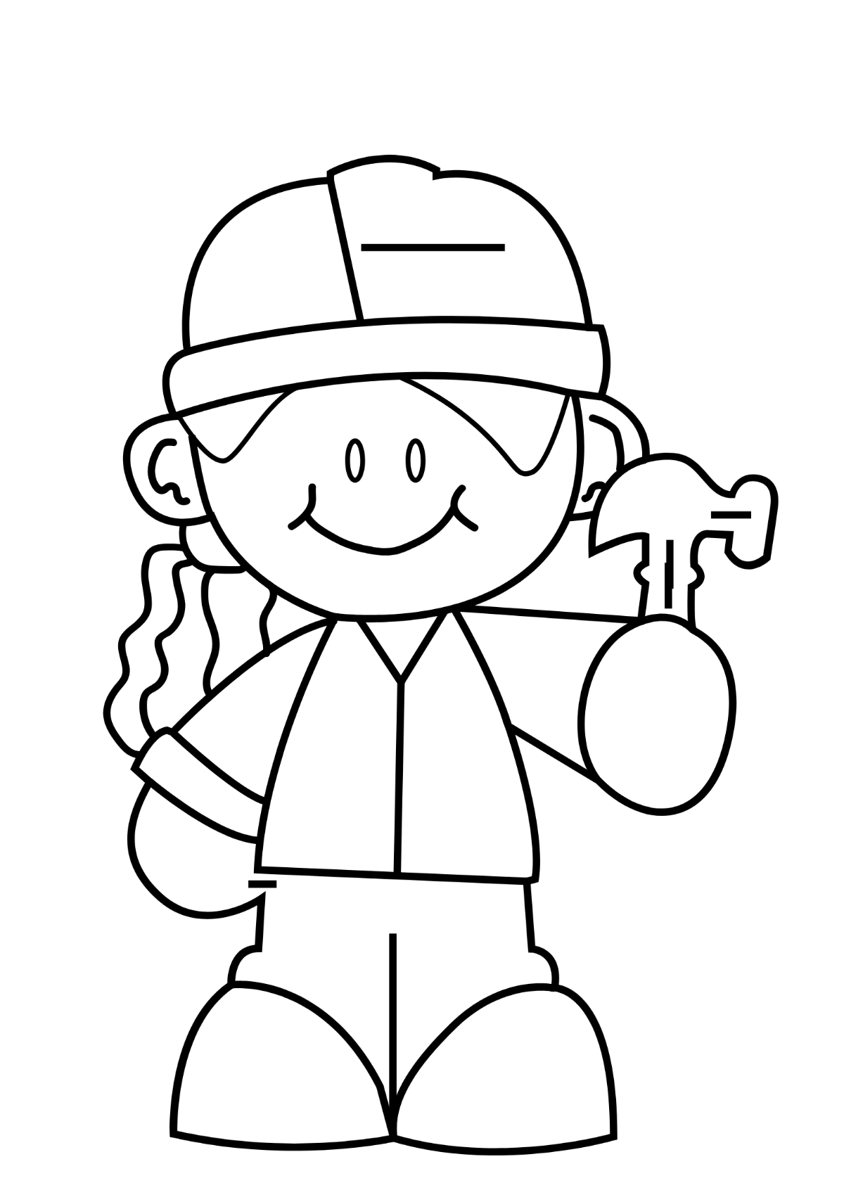 Kids Labor Day Drawing Template