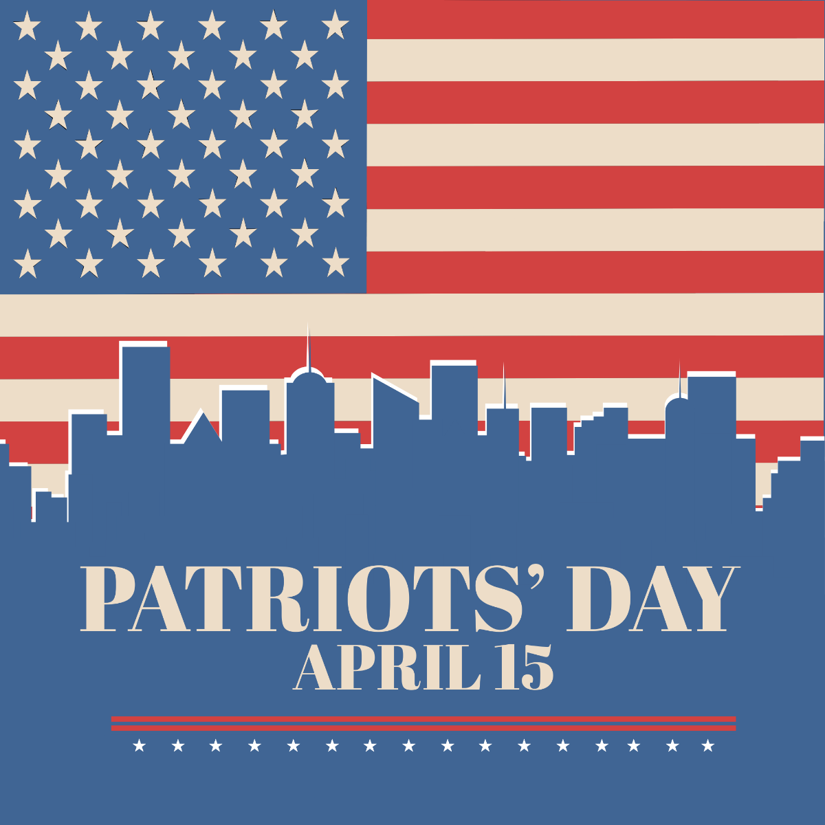 Free Patriots' Day Facebook Ad Banner Template
