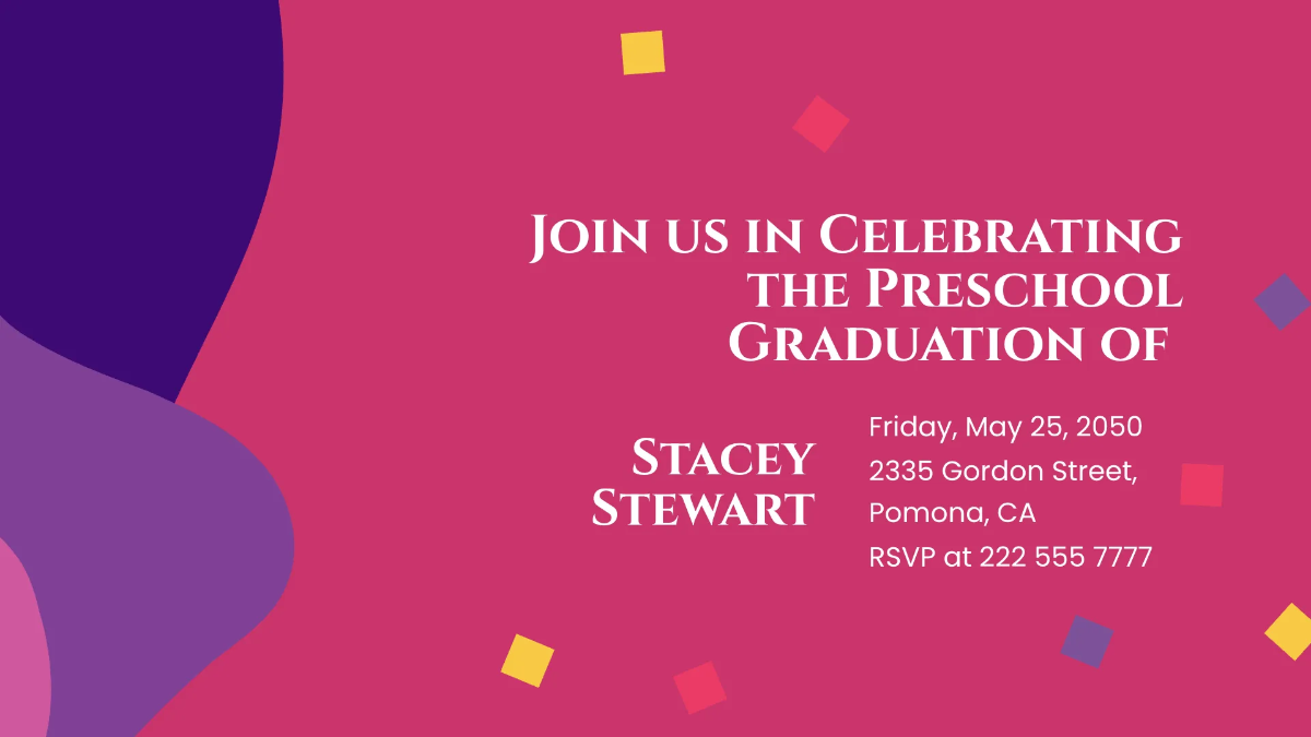 Free Graduation Invitations for Pre-K Presentation Template to Edit Online