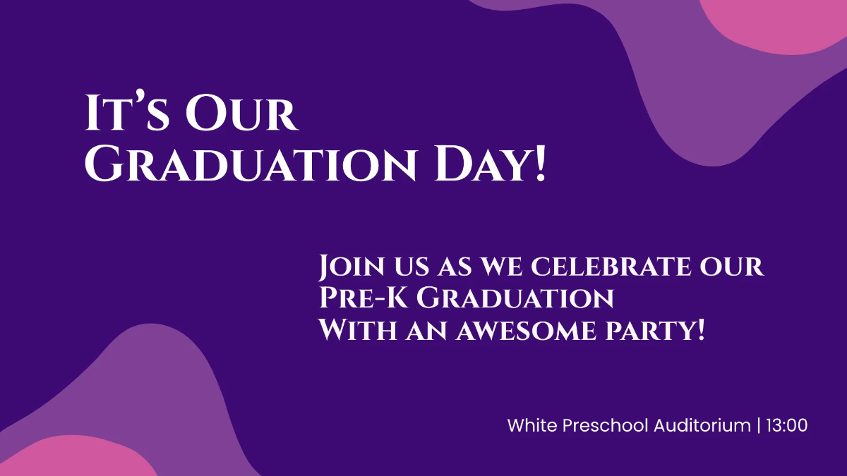 Free Graduation Invitations for Pre-K Presentation Template to Edit Online