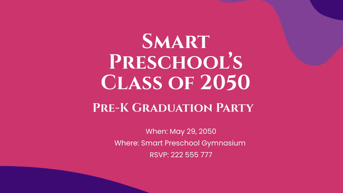 Free Graduation Invitations for Pre-K Presentation Template to Edit Online