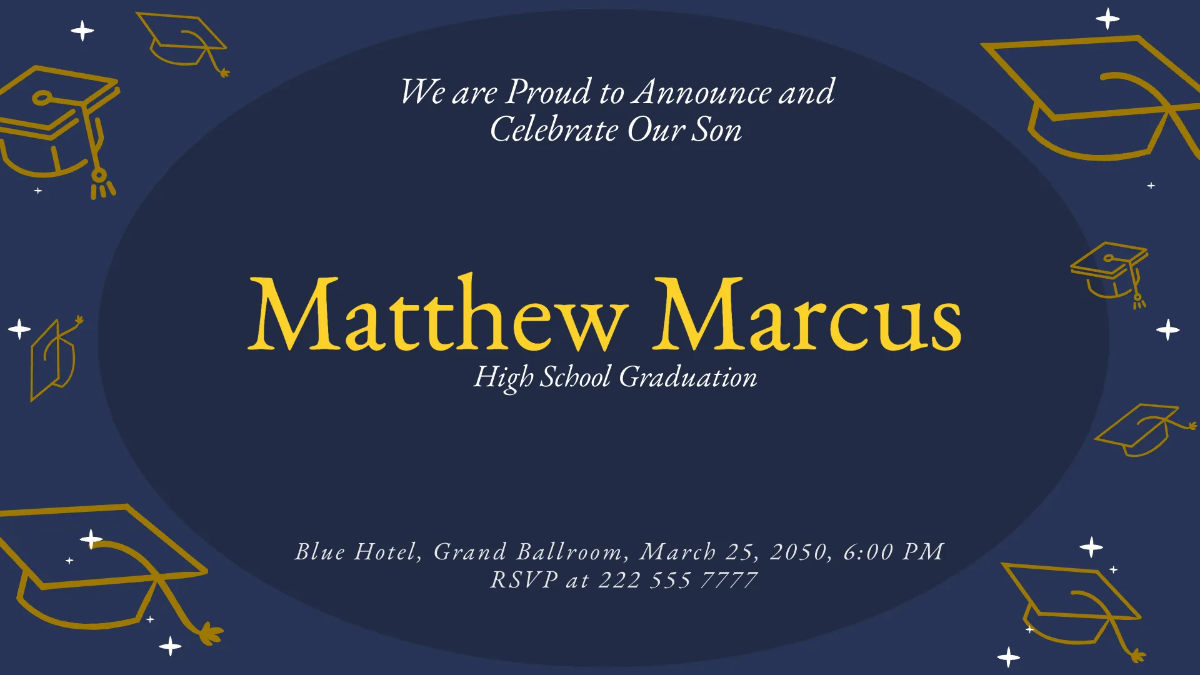Free Graduation Invitations for High School Presentation Template to Edit Online