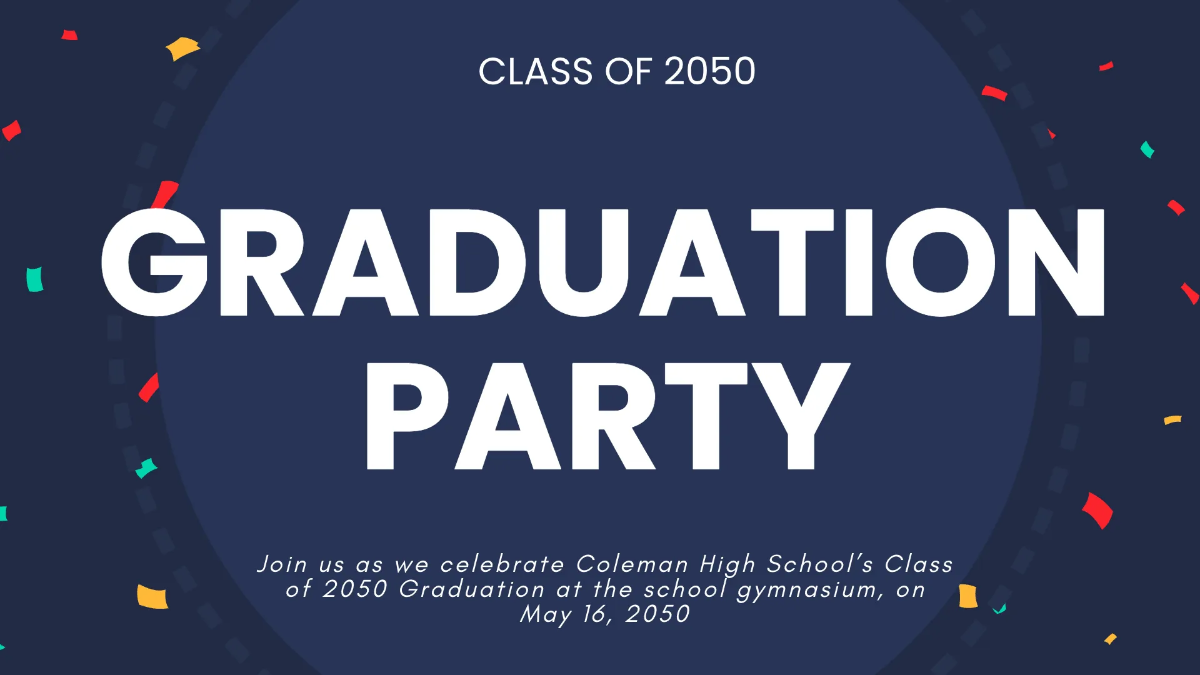Free Graduation Invitations for High School Presentation Template to Edit Online