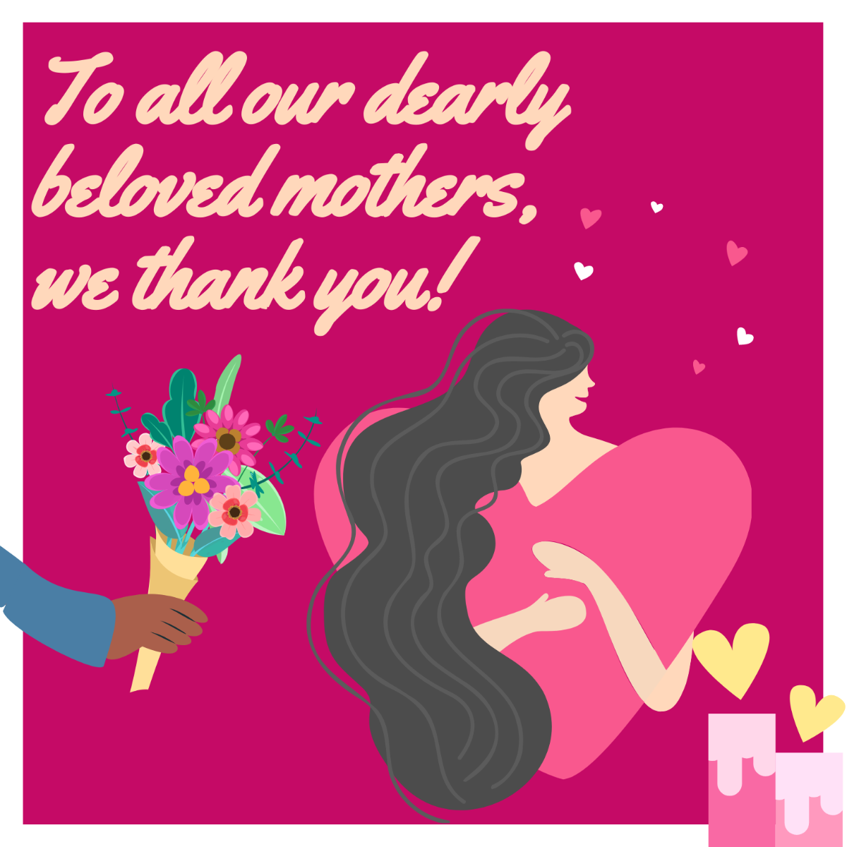Mother's Day Message Vector Template