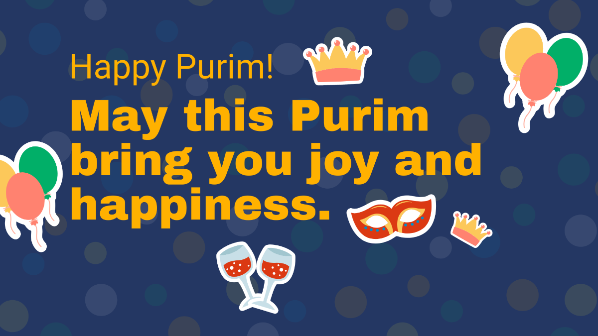 Free Purim Wishes Background Template
