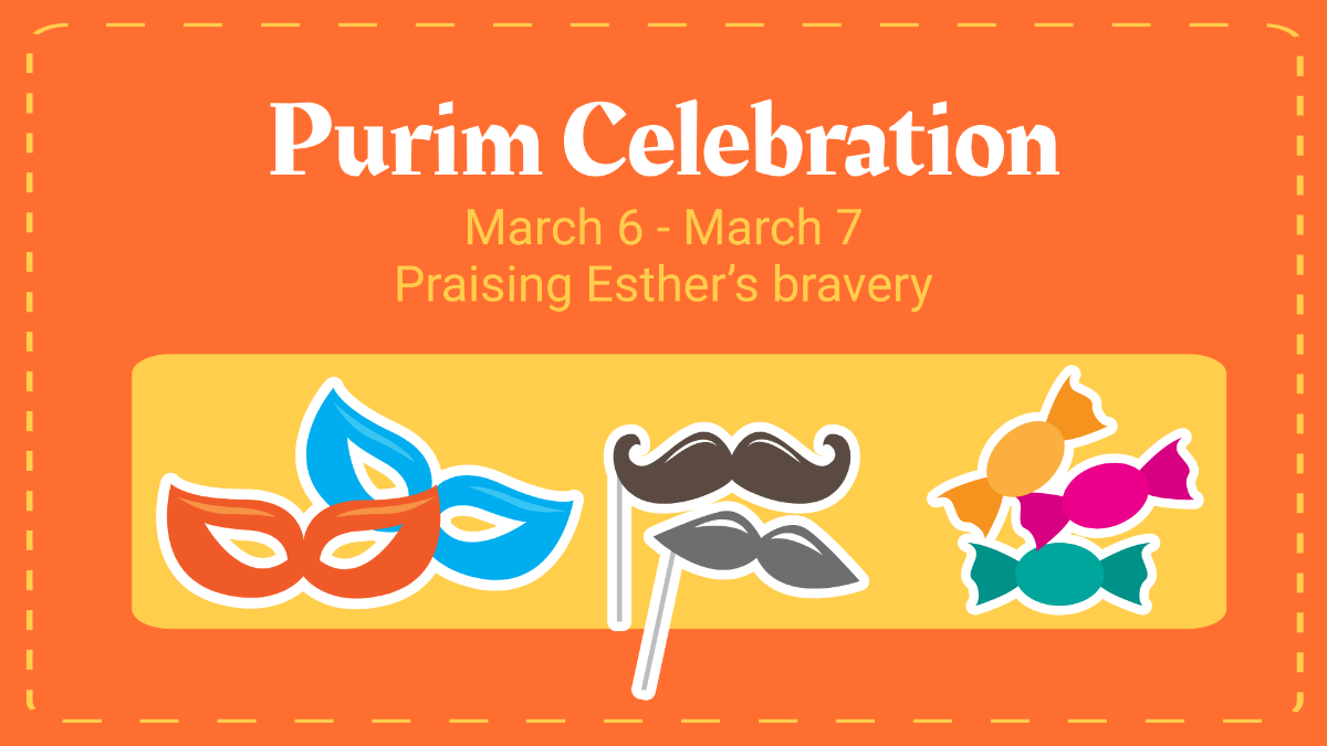Free Purim Flyer Background Template