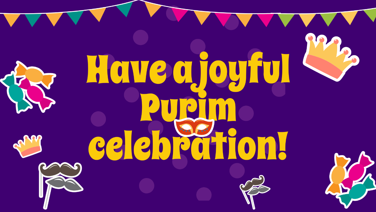 Purim Greeting Card Background Template