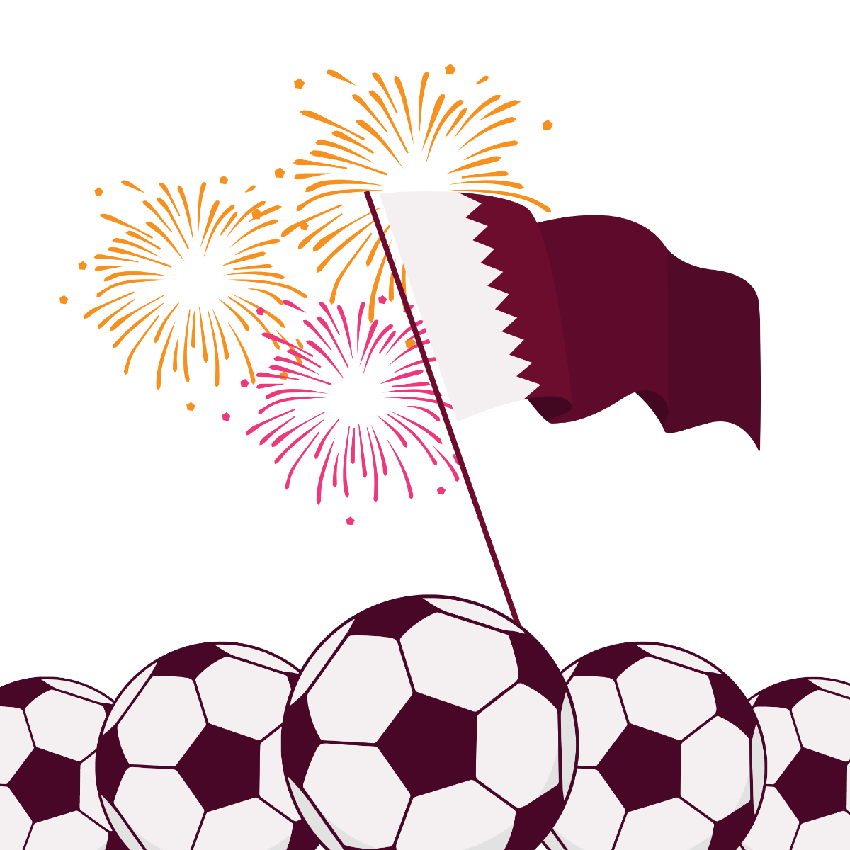 Happy Qatar National Sports Day Illustration Template