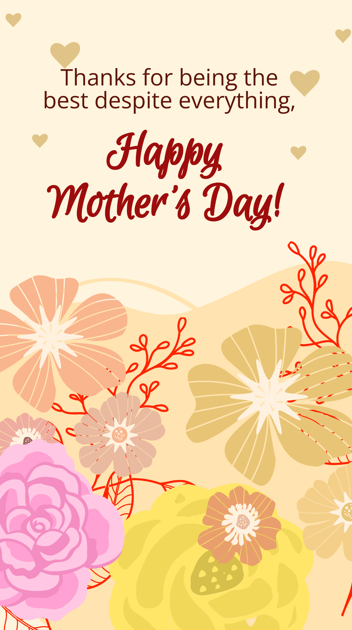 Mother's Day Greeting Card Background Template