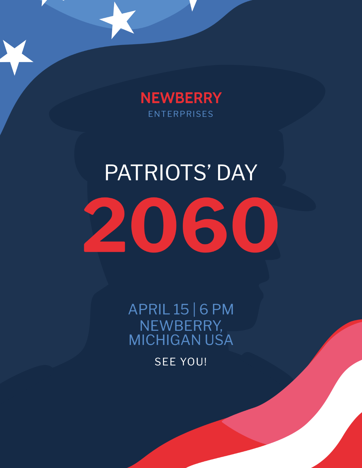 Free Patriots' Day Mockup Flyer Template