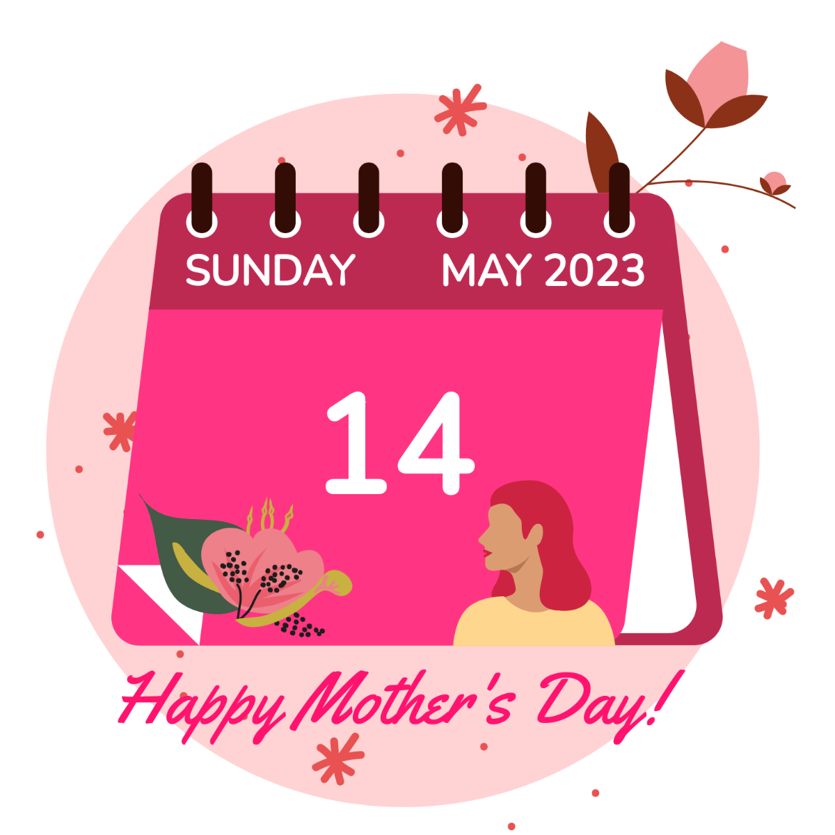 Mother's Day Calendar Vector Template