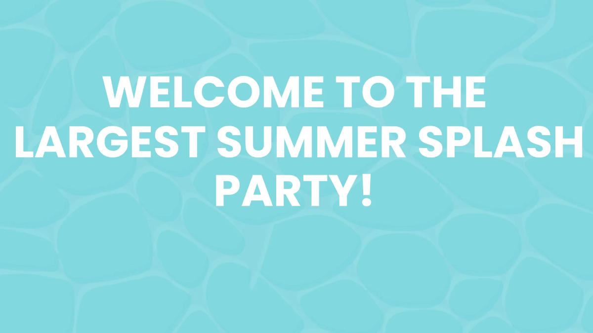 Free Pool Party Campaign Presentation Template to Edit Online