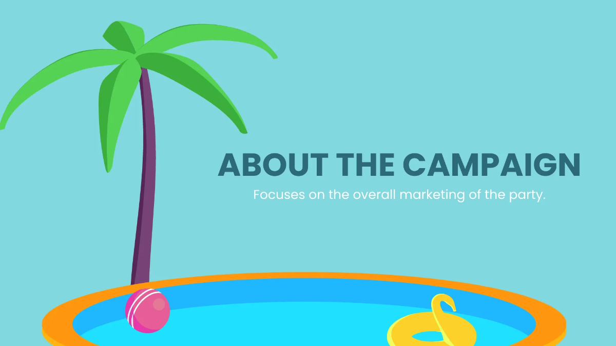 Free Pool Party Campaign Presentation Template to Edit Online