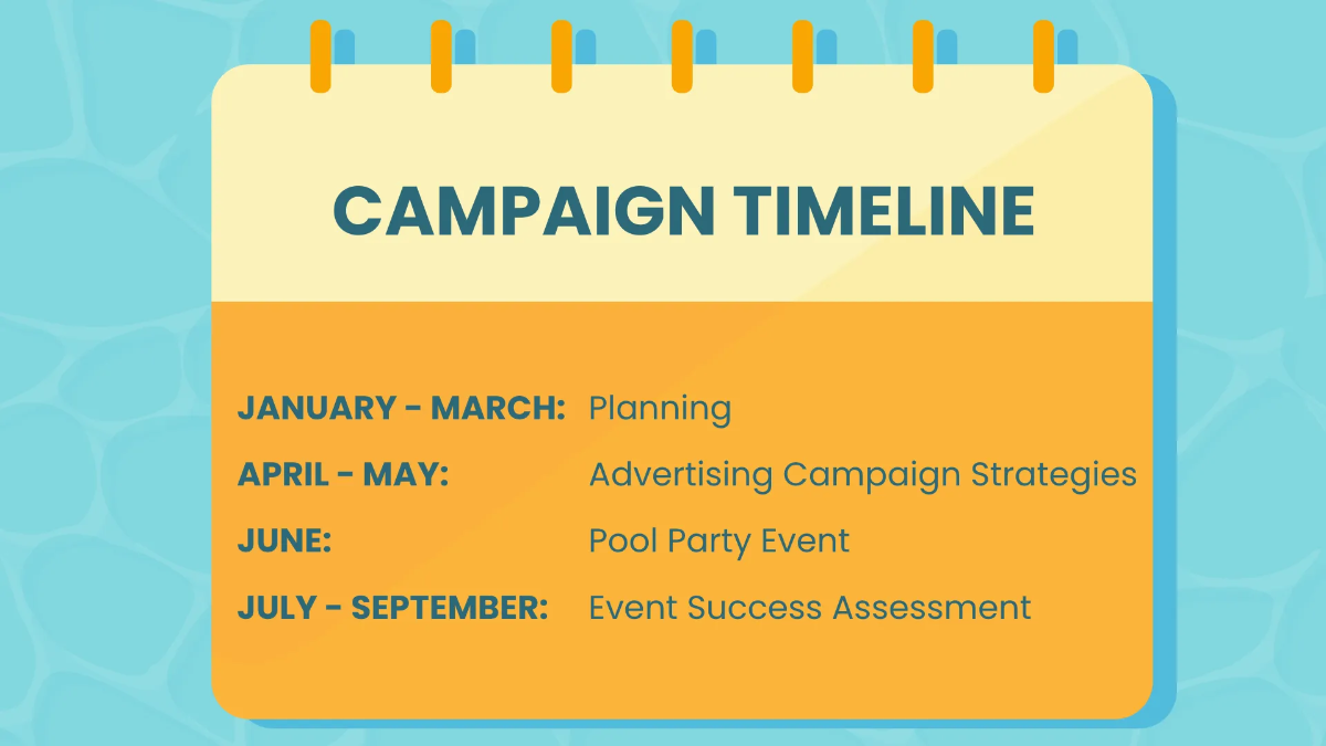 Free Pool Party Campaign Presentation Template to Edit Online