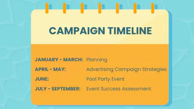 Free Pool Party Campaign Presentation Template to Edit Online