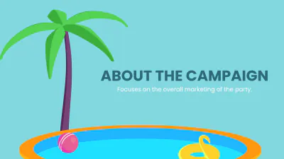 Free Pool Party Campaign Presentation Template to Edit Online