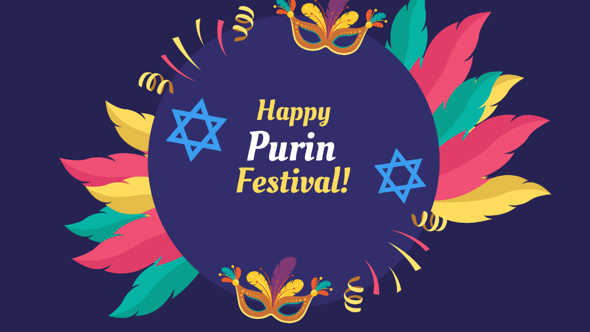 Free Purim Banner Background Template