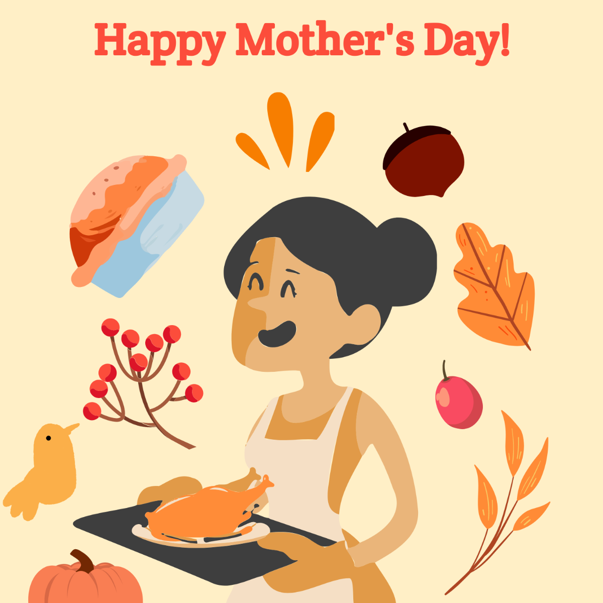 Mother's Day Flat Design Vector Template